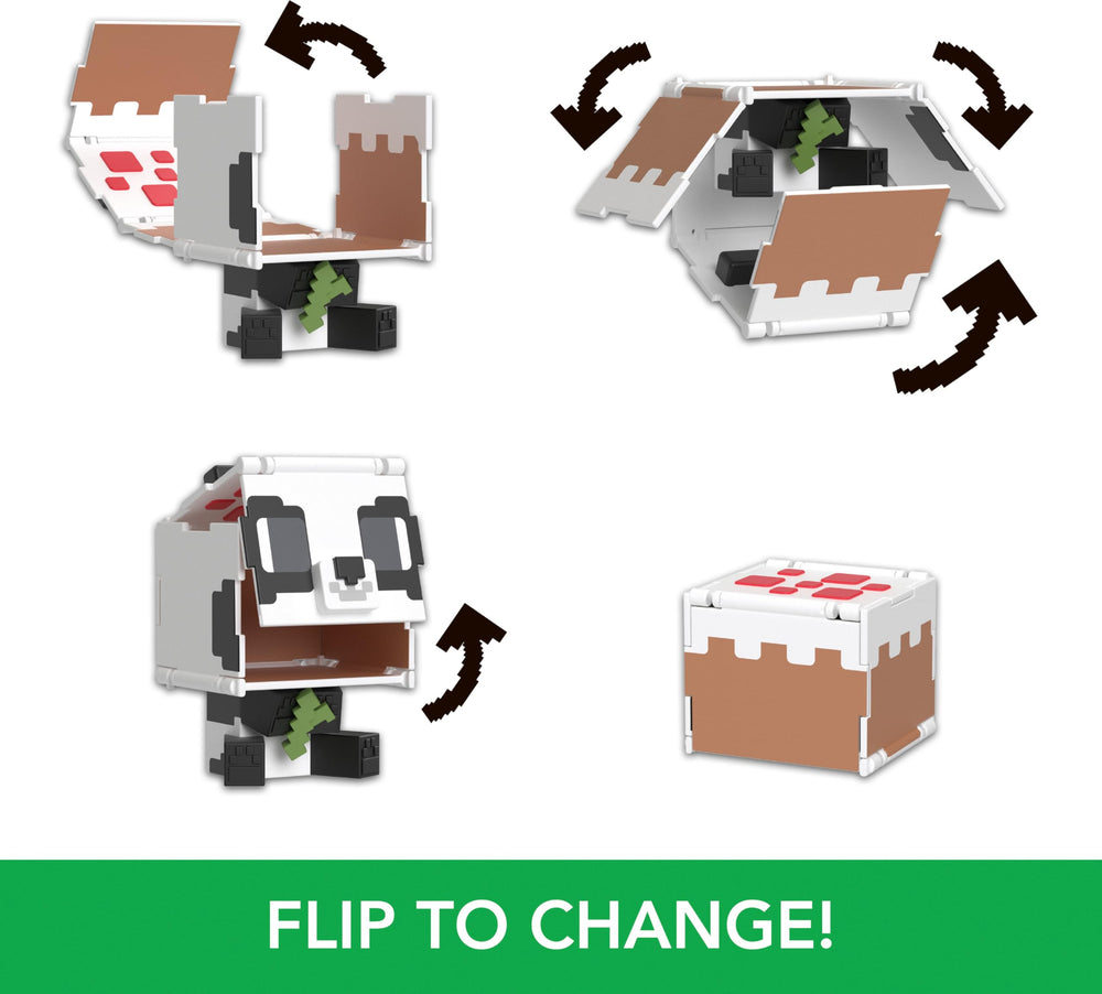 Mattel Minecraft Flippin' Figs feature oversized heads for playful display.