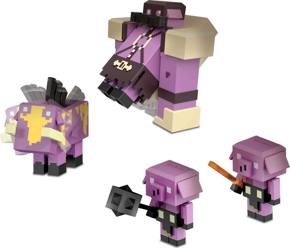 Mattel Minecraft Legends Nether invasion pigmadillo kick attack for dynamic battles