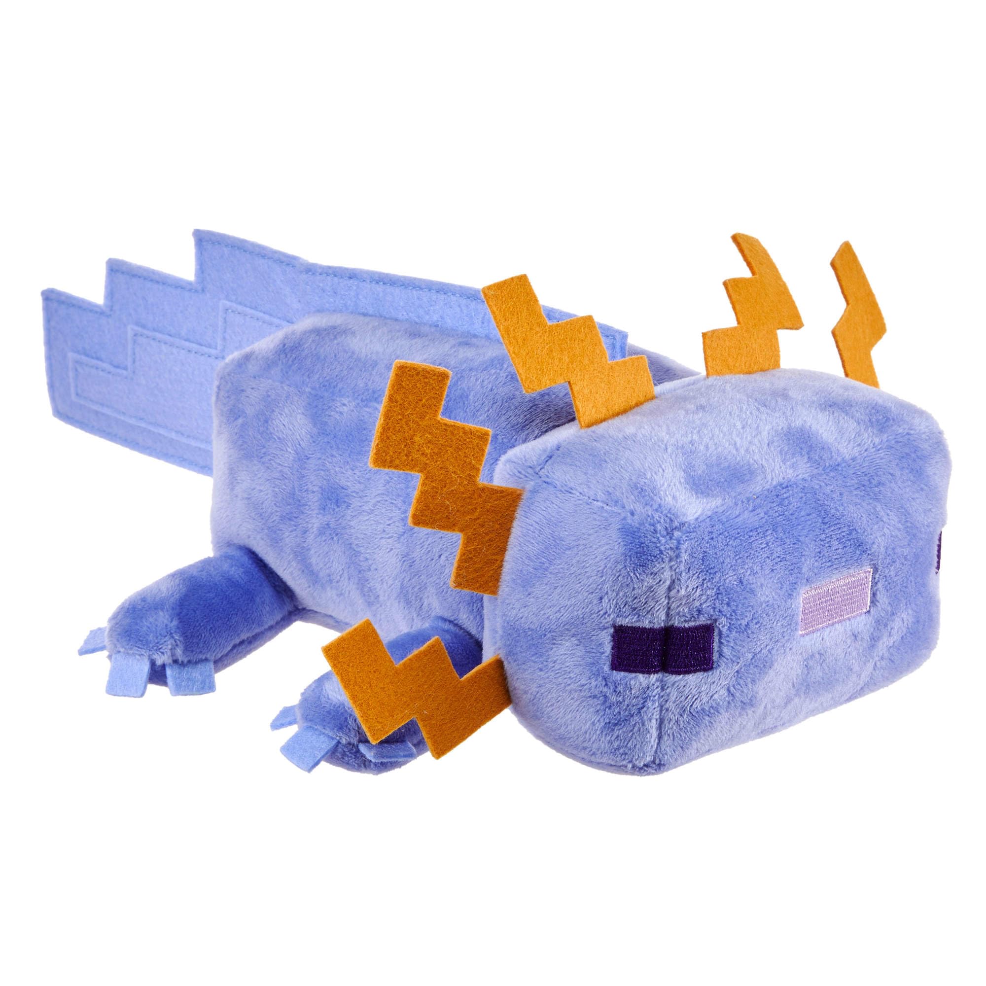 Mattel Minecraft blue axolotl plush, 8-inch height, ideal for cuddling and collecting.