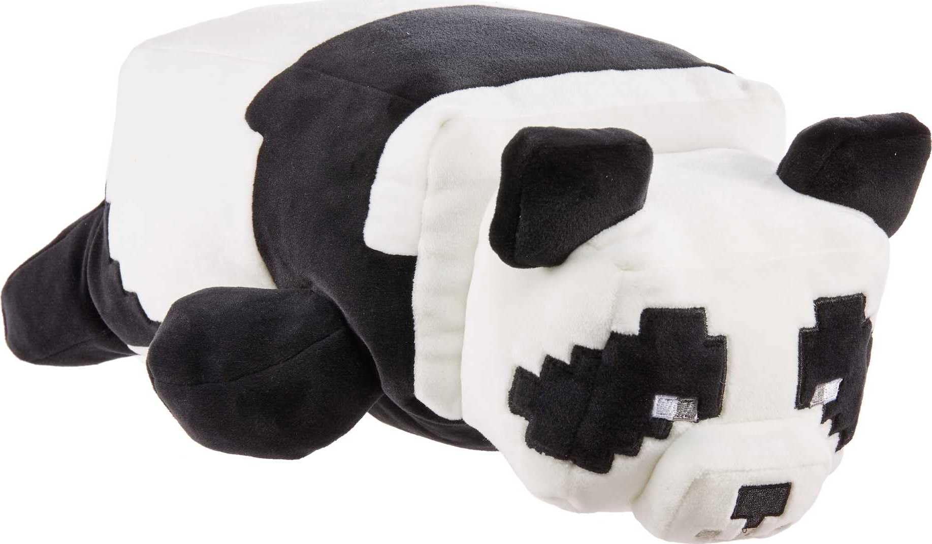 Mattel Minecraft plush panda stretchy material enhances squeezable, cuddly fun for kids.