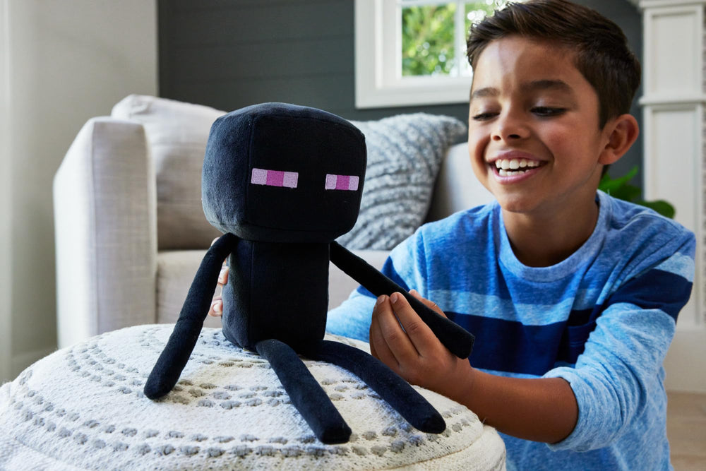 Mattel Minecraft plush with pixelated details for collection and display.
