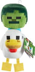 Mattel Minecraft Plush Zombie Chicken Jockey gift-ready for ages 3+