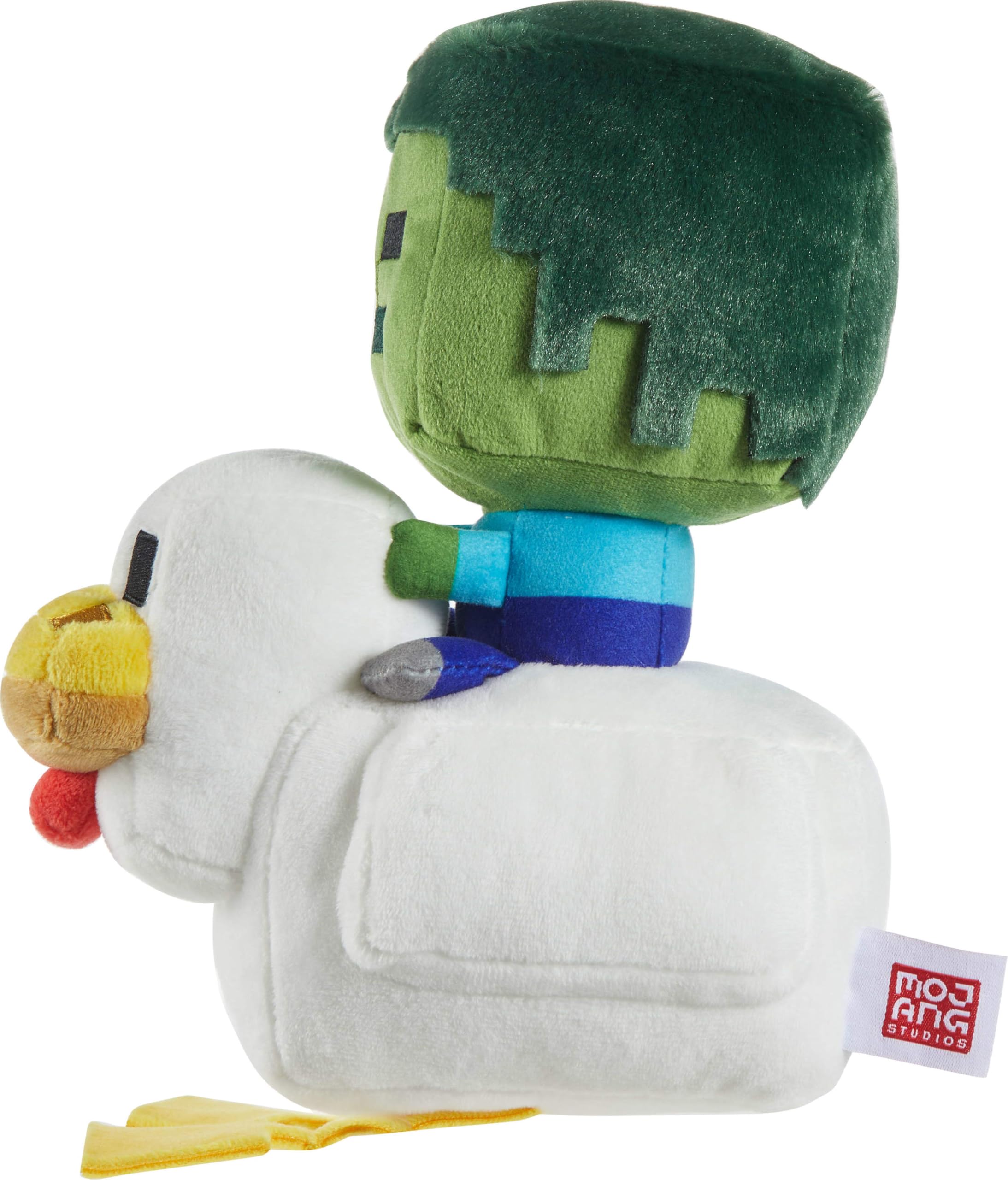Mattel Minecraft Plush Zombie Chicken Jockey iconic pixelated details