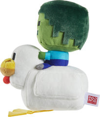 Mattel Minecraft Plush Zombie Chicken Jockey iconic pixelated details