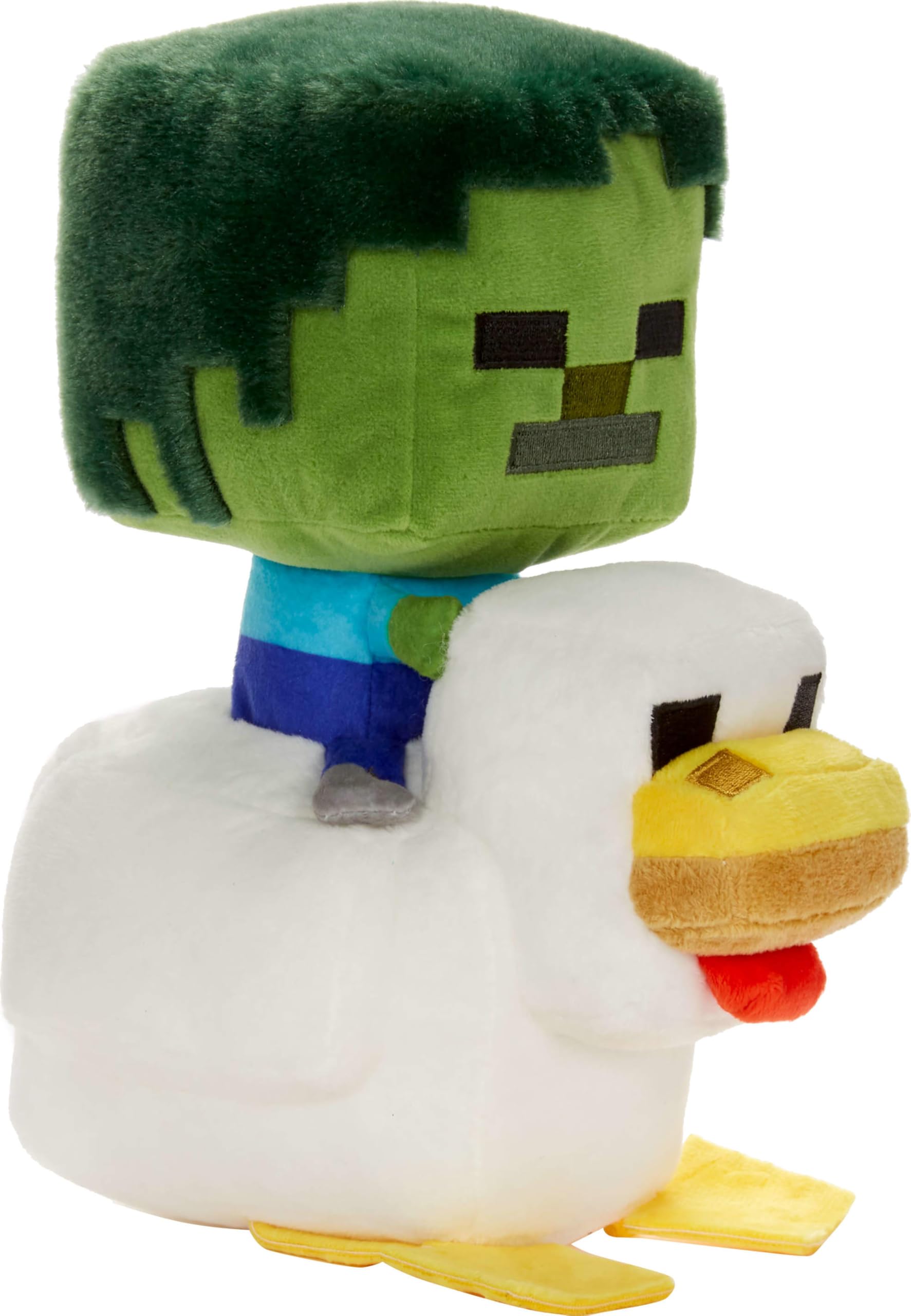Mattel Minecraft Plush Zombie Chicken Jockey premium materials for durability