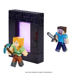 Steve figure with accessory supports imaginative play and role-playing scenes.