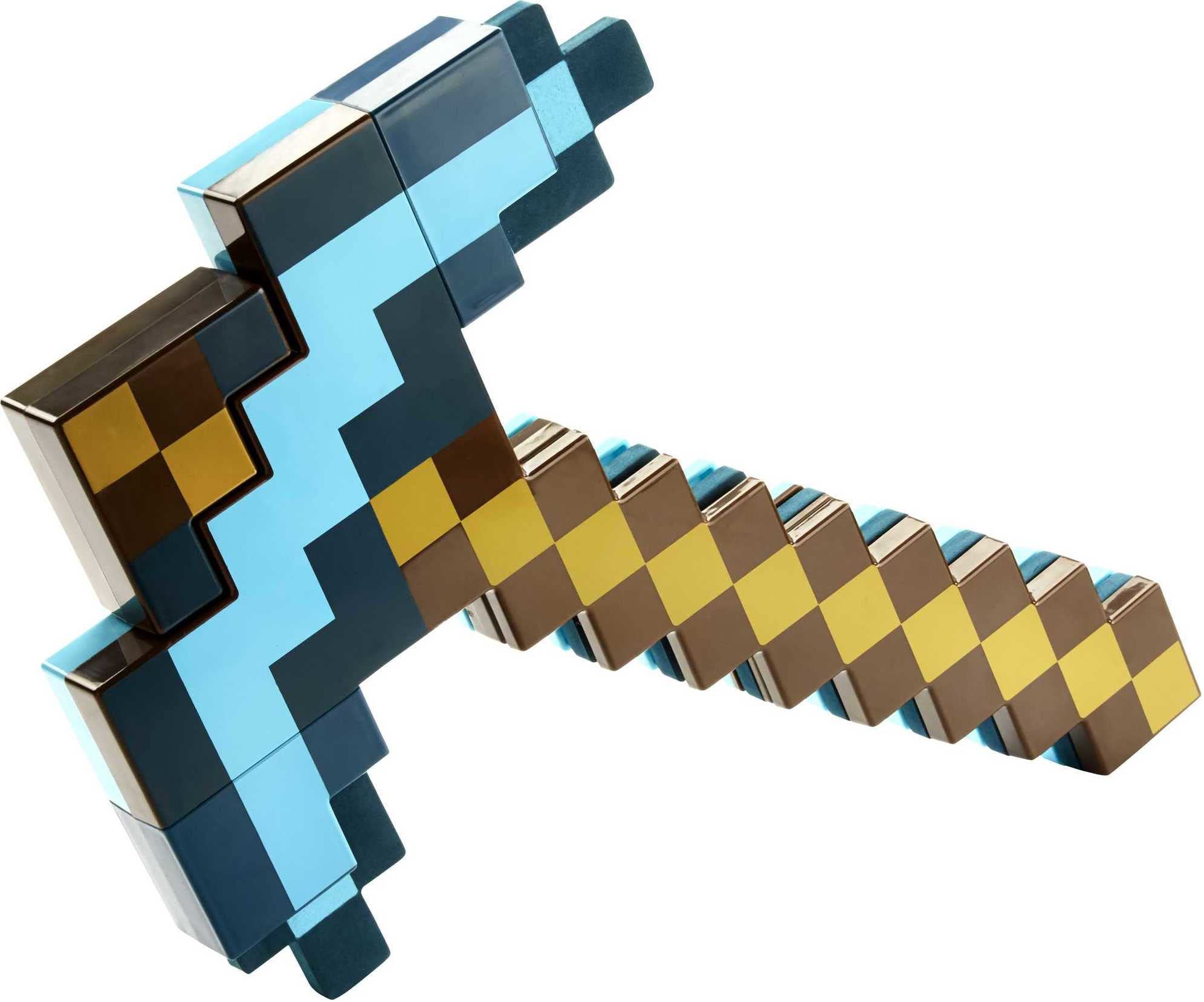 Mattel Minecraft sword and pickaxe set features a versatile, multi-function design.