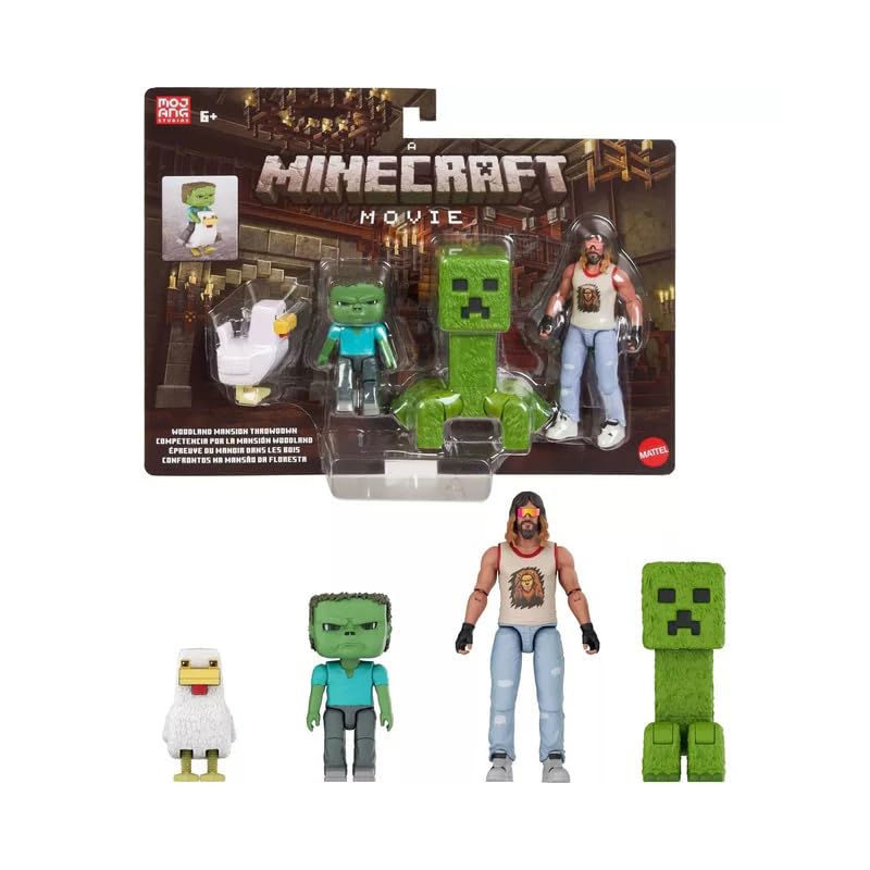 Mattel Minecraft Woodland Mansion Throwdown figures ready for imaginative adventures