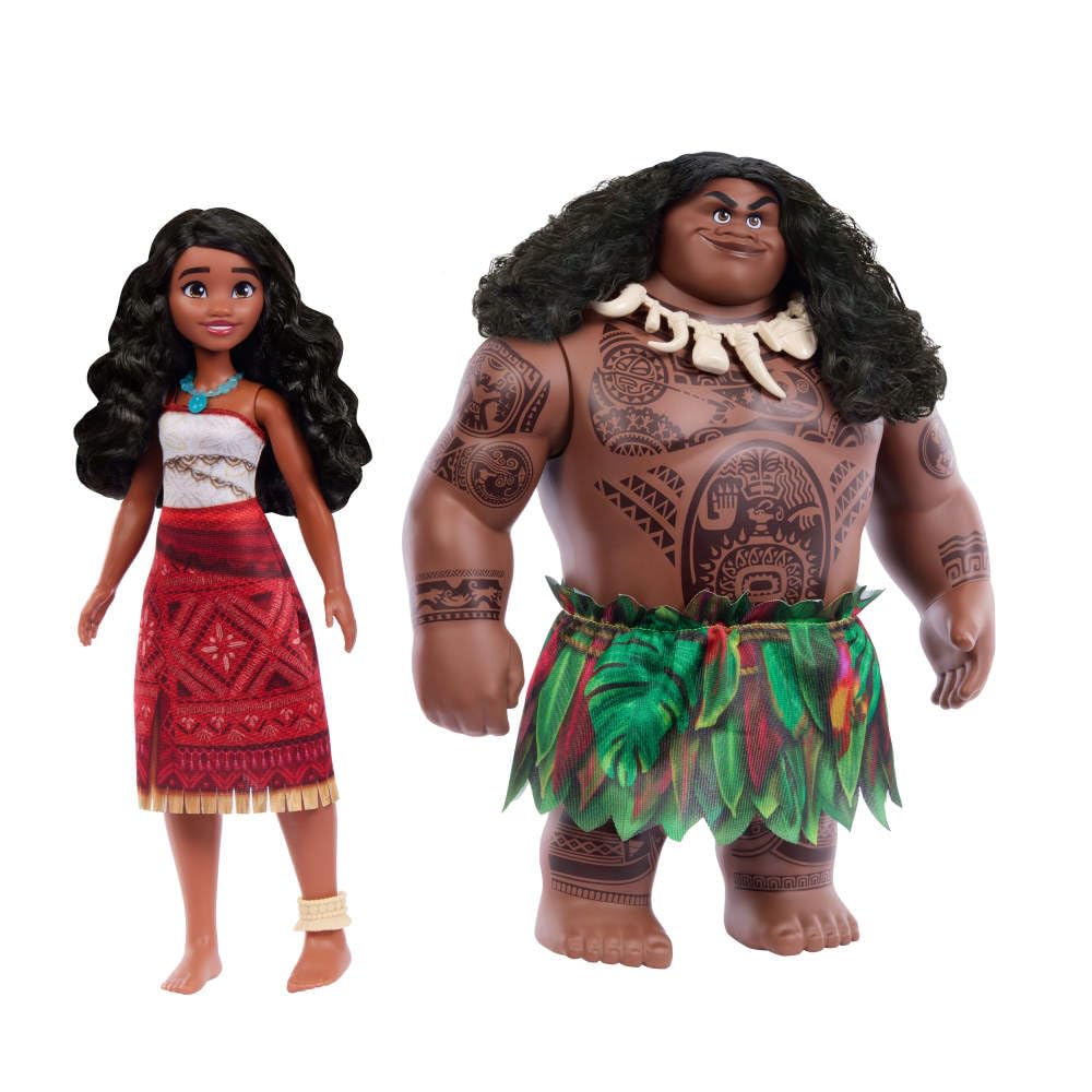 Mattel Moana 2 Voyager dolls with movable joints for dynamic poses.