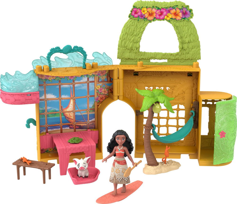 Mattel Moana Storytime Stackers doll house open playset with movie-inspired rooms for imaginative play