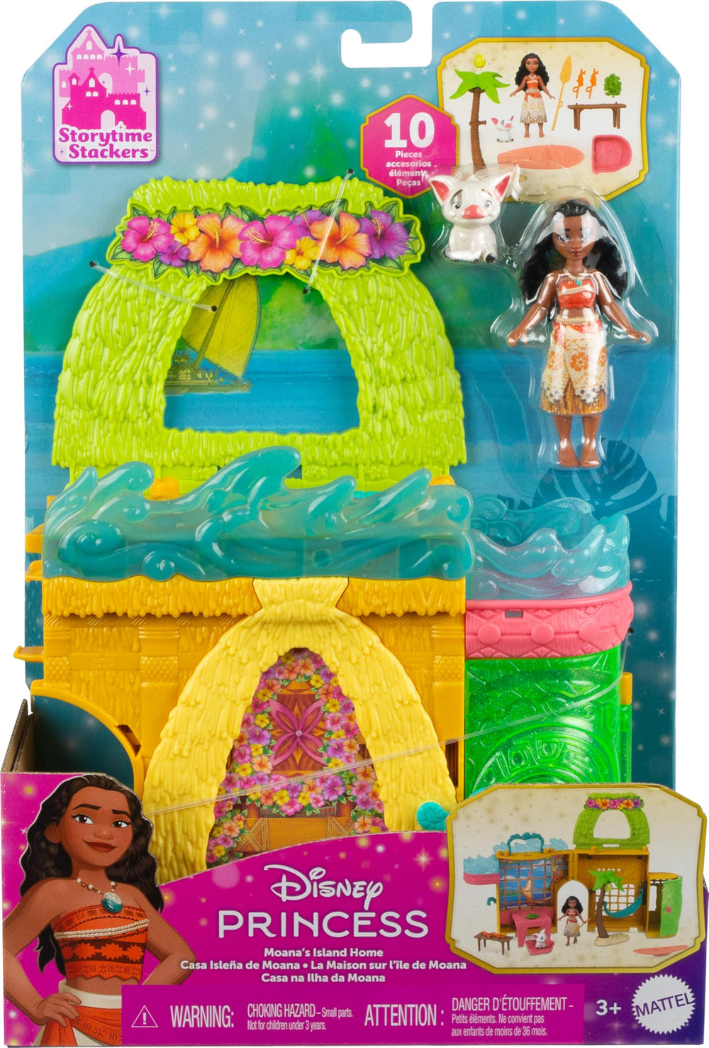 Mattel Moana Storytime Stackers portable handle enables take-along adventures