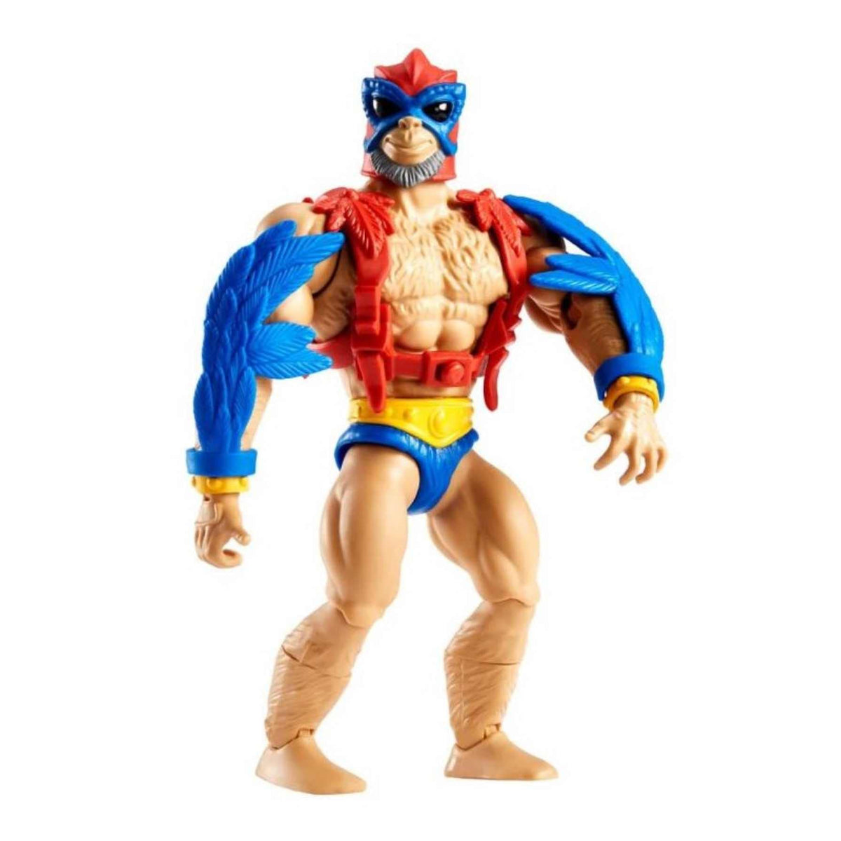 Mattel MOTU Origins Stratos figure front view for dynamic, poseable play and display