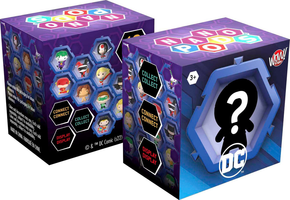 Mattel NANO PODS DC Universe figure in hex pod for display-ready collecting.