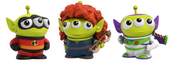 Colorful alien-face details spark imaginative storytelling with Pixar characters.