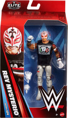 Rey Mysterio Elite figure mid-pose showing articulation range