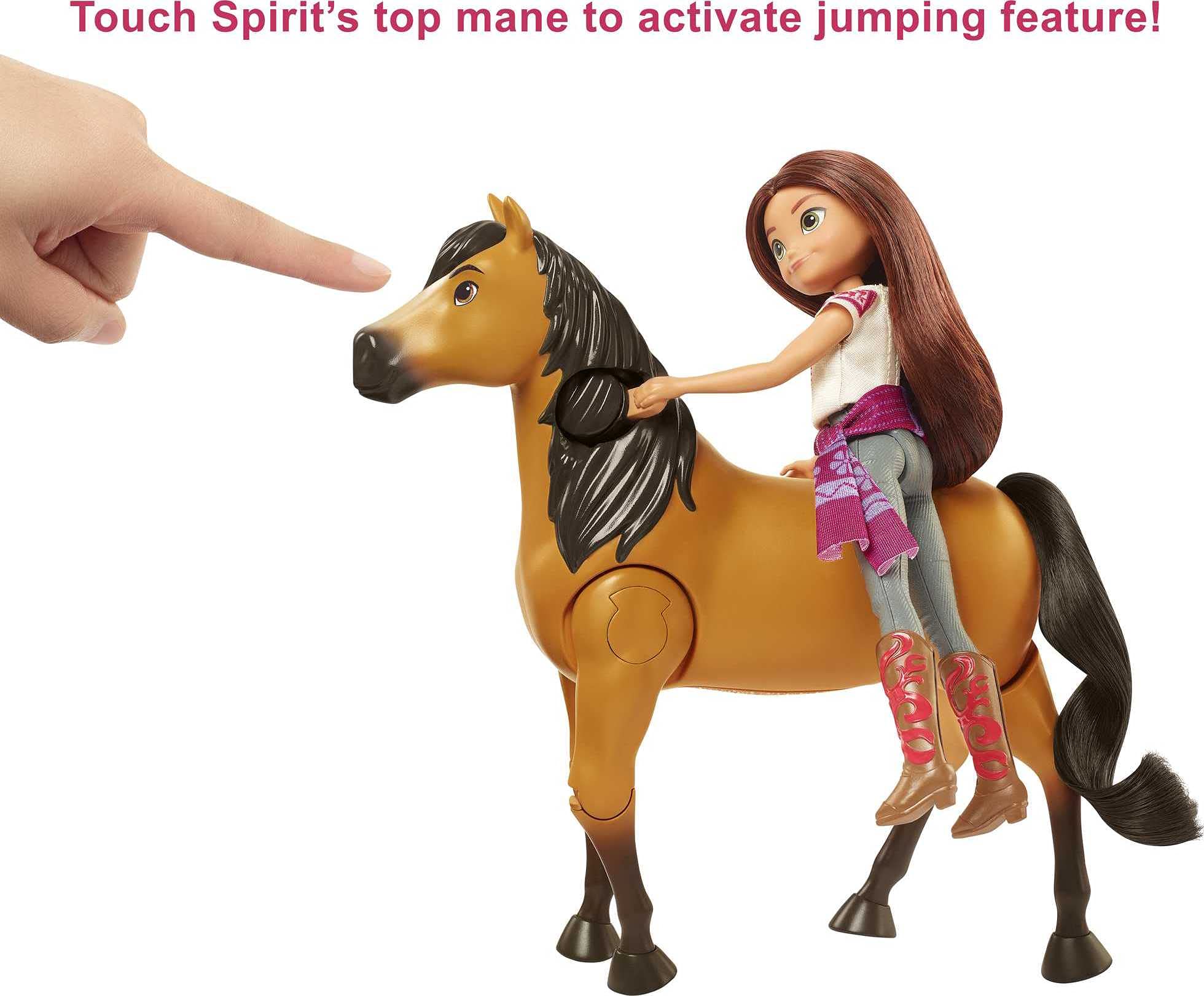 Mattel Spirit Untamed Lucky outfit with embroidered top for detailed dress-up.