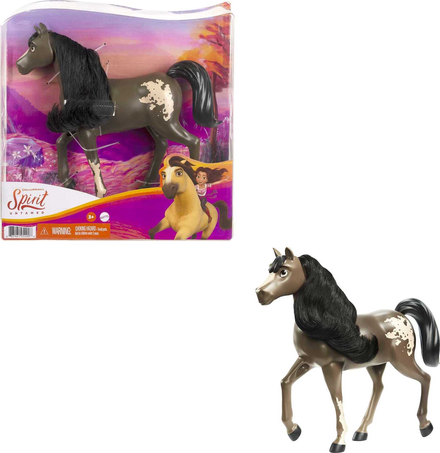 Mattel Spirit Untamed Mustang Mare with movable head for poseable play.