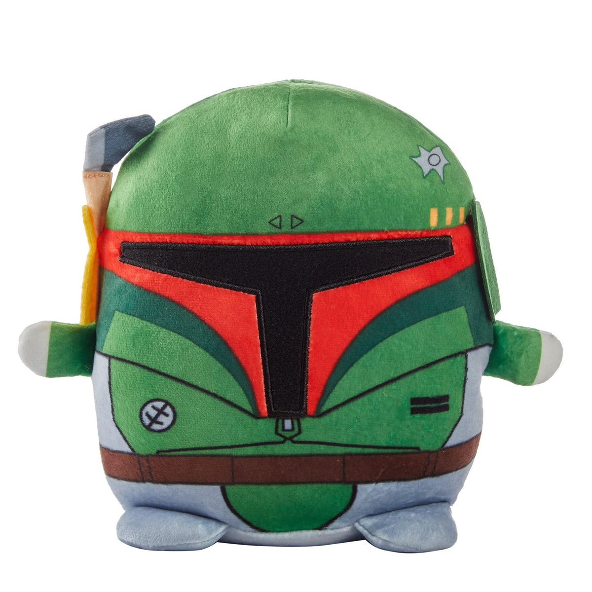 Mattel Cuutopia Star Wars Boba Fett plush, front view for cuddling and imaginative play.