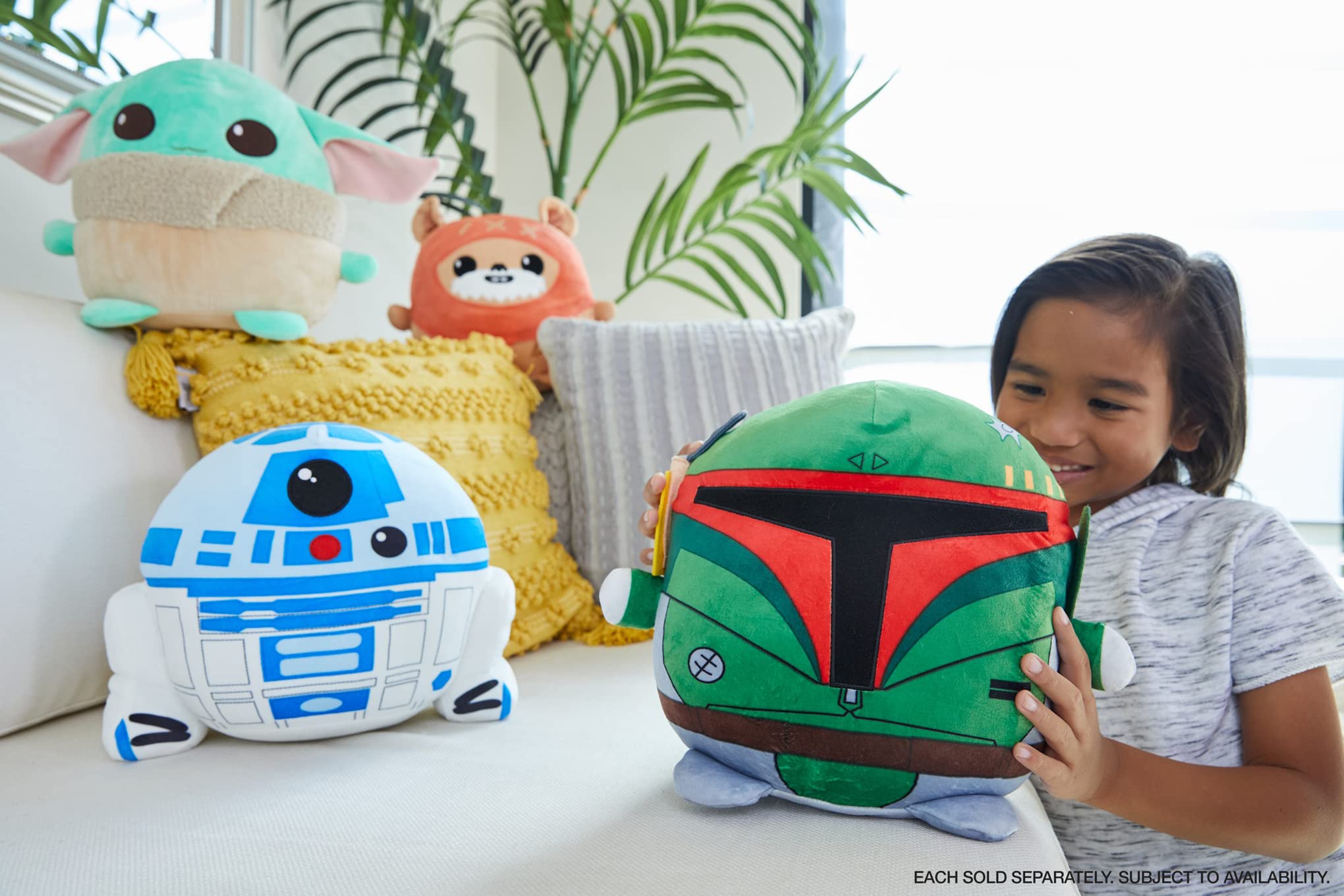 Mattel Cuutopia Boba Fett plush in a hugging pose for cozy storytelling.