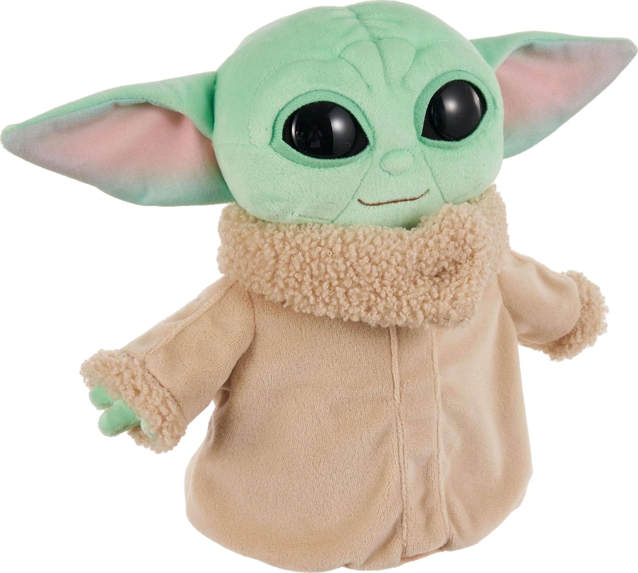 Mattel Grogu plush in iconic Mandalorian costume.