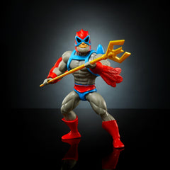 Mattel Stratos Origins figure with feathered arm wings for soaring play scenarios.