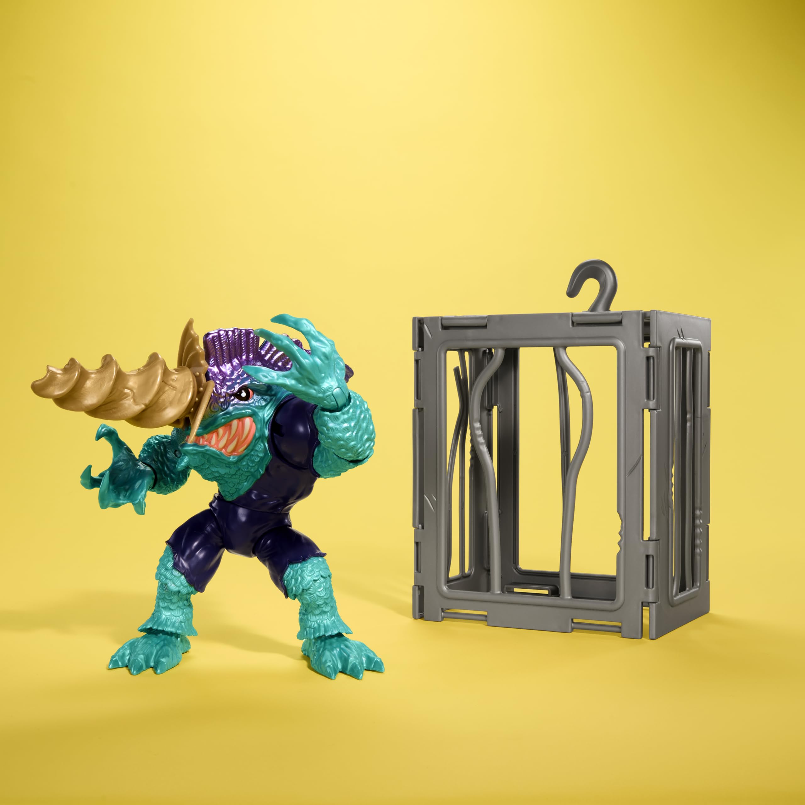 Mattel Street Sharks Slash action figure showcases realistic skin texture for tactile play.