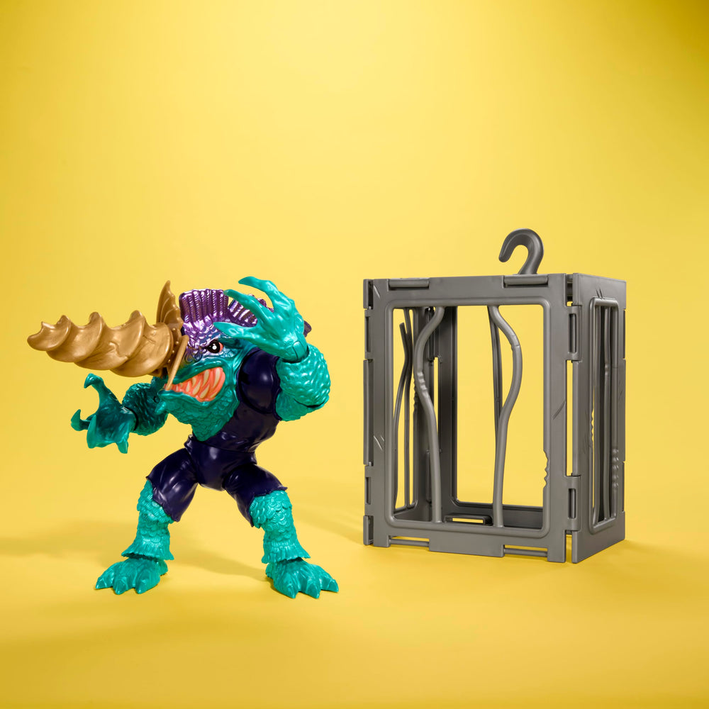 Mattel Street Sharks Slash action figure showcases realistic skin texture for tactile play.