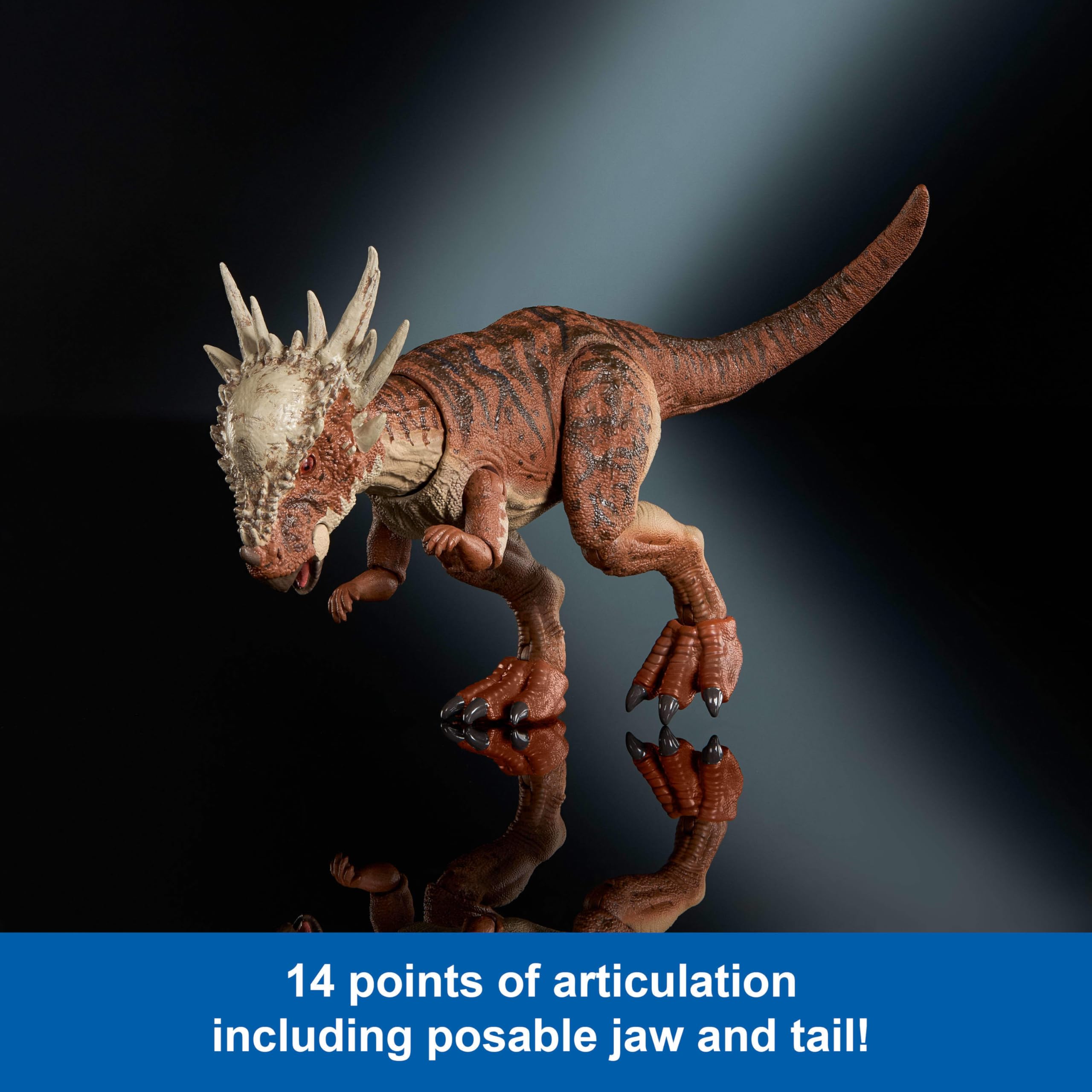 7.3-inch Stygimoloch figure size fits standard display shelves.