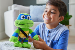 Mattel Teenage Mutant Ninja Turtles Leonardo plush, designed for fans ages 3 and up.
