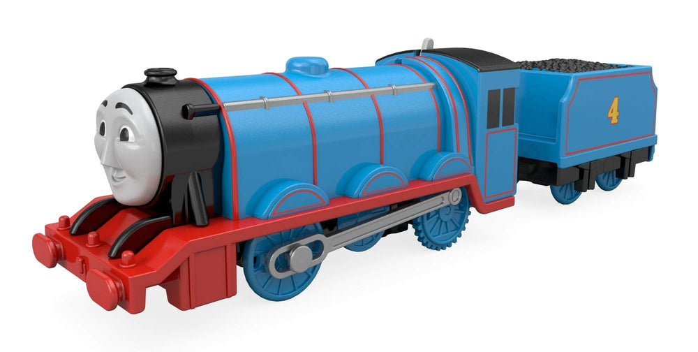 Mattel Thomas and Friends TrackMaster Gordon engine front view for fast, exciting track adventures.