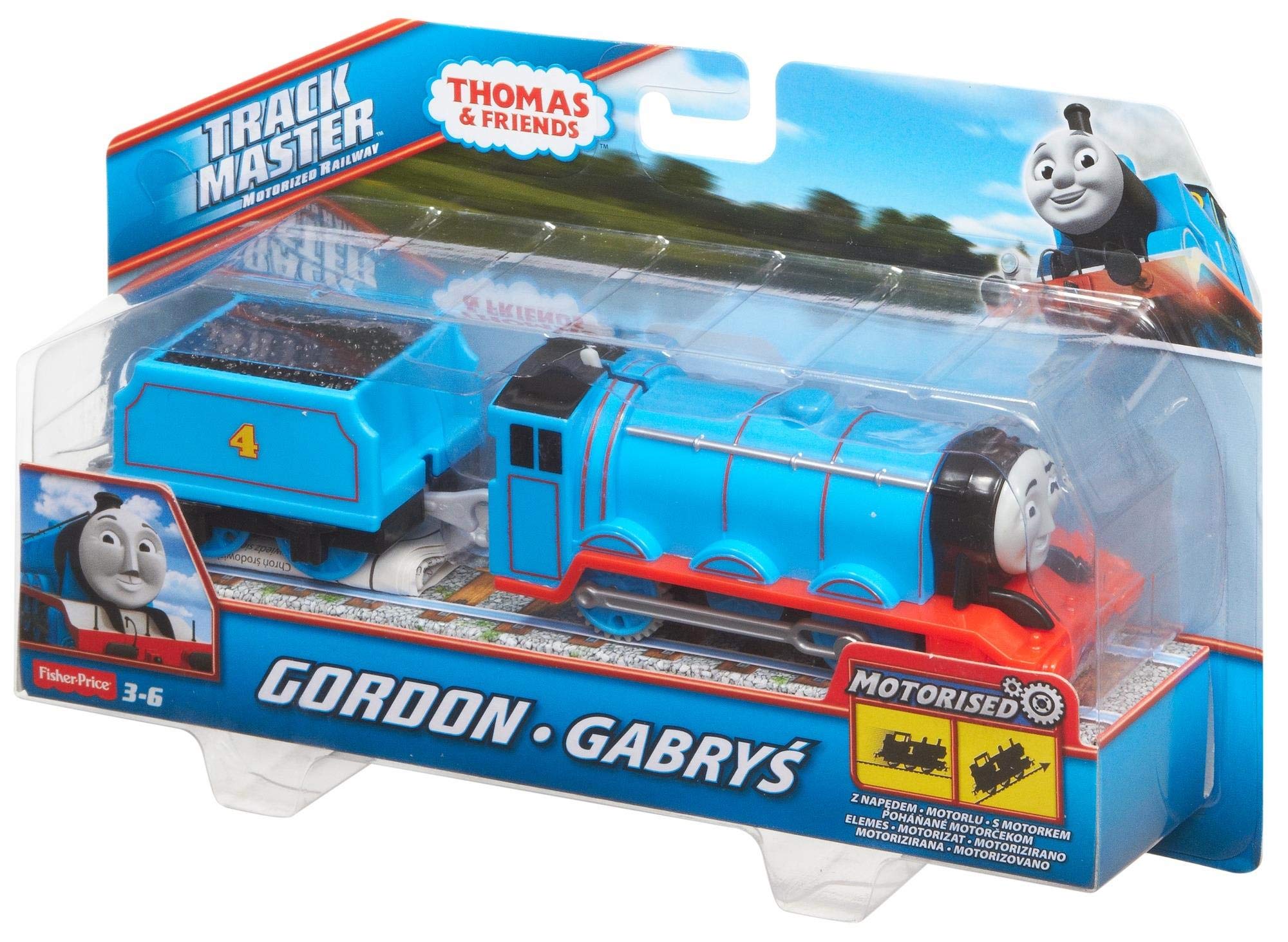 Mattel TrackMaster Gordon on track in action for dynamic racing play.