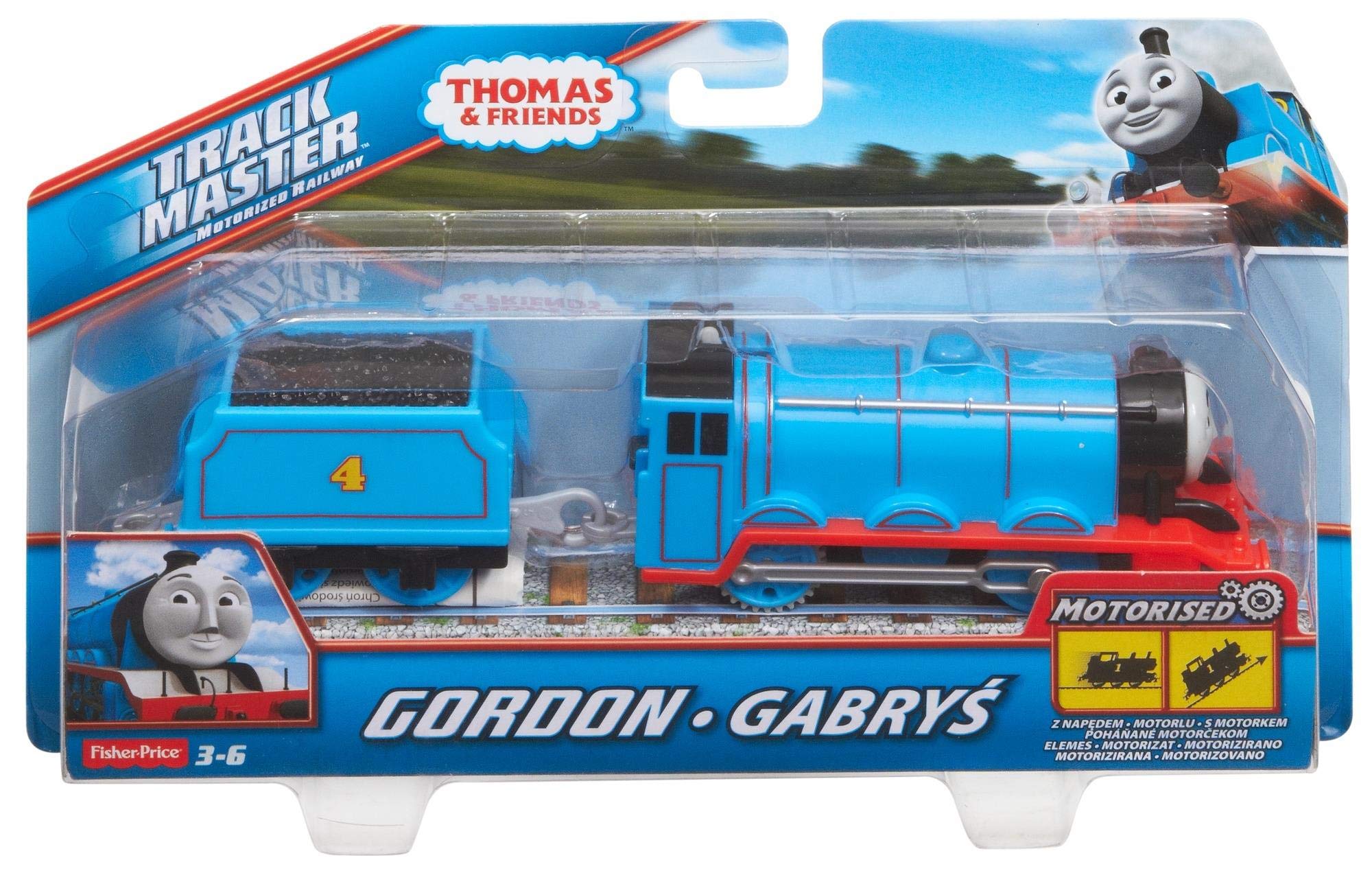 Mattel Gordon engine side view highlighting motorized action for climbs and speed.