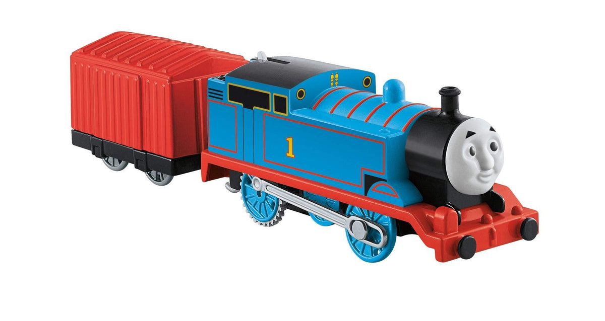 Mattel Thomas & Friends TrackMaster engine front view ready for fast, smooth track action.