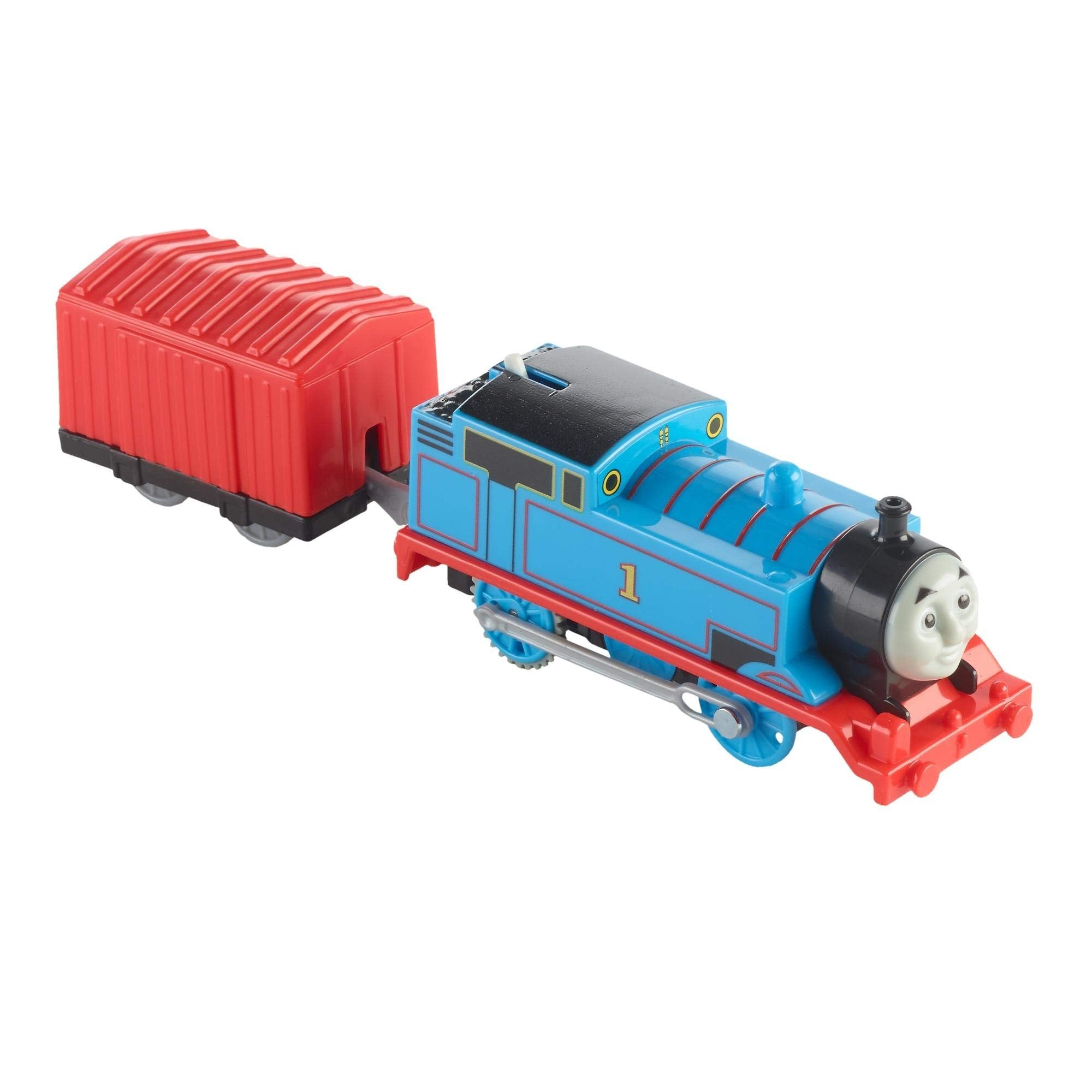 Mattel TrackMaster motorized Thomas side profile for dynamic turns and climbs.
