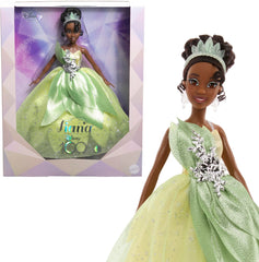 Mattel Tiana doll—Disney 100 Years of Wonder, ready for elegant display and collection.