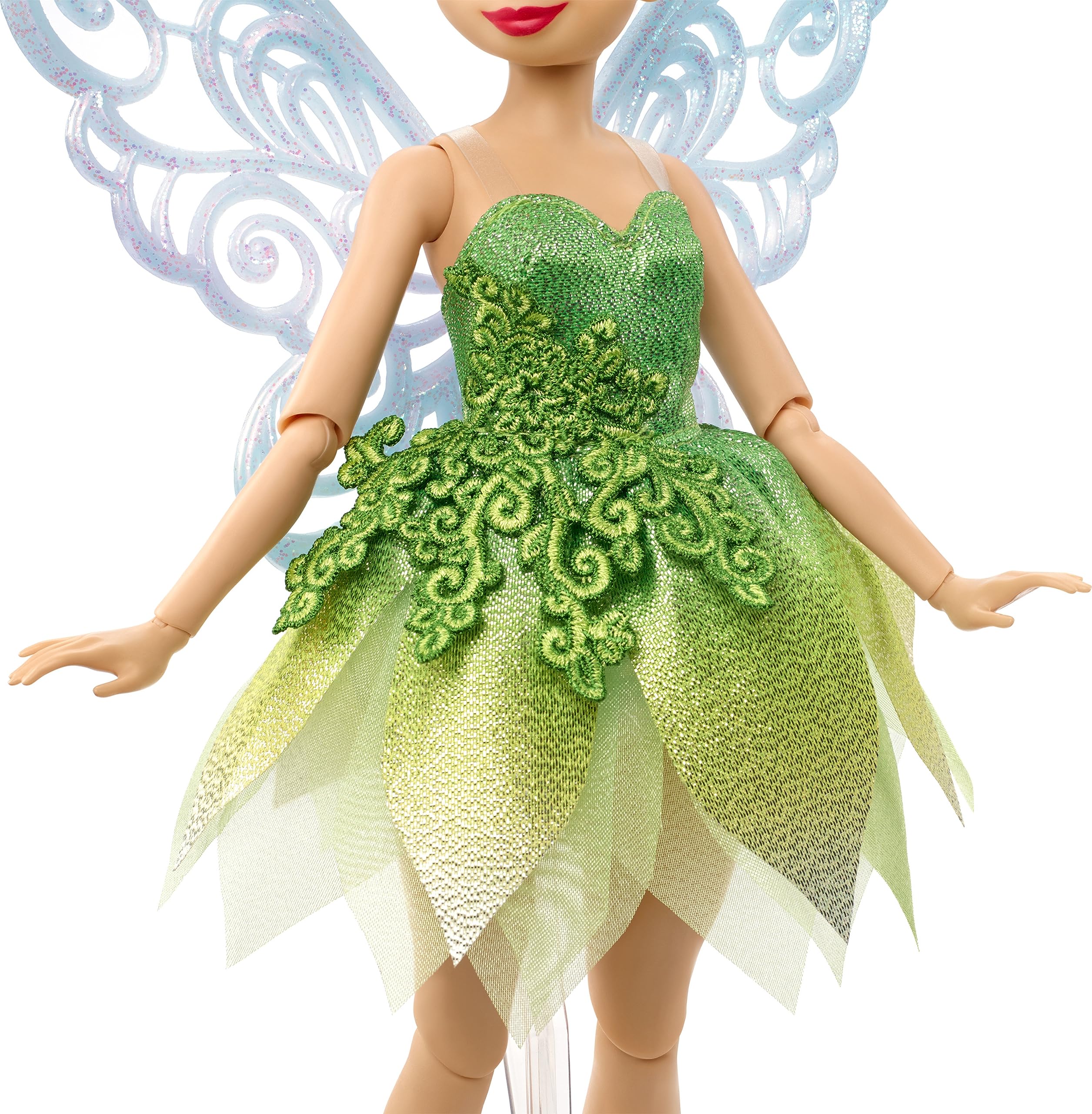 Mattel Tinker Bell doll with pixie-dust wings for imaginative Never Land adventures.