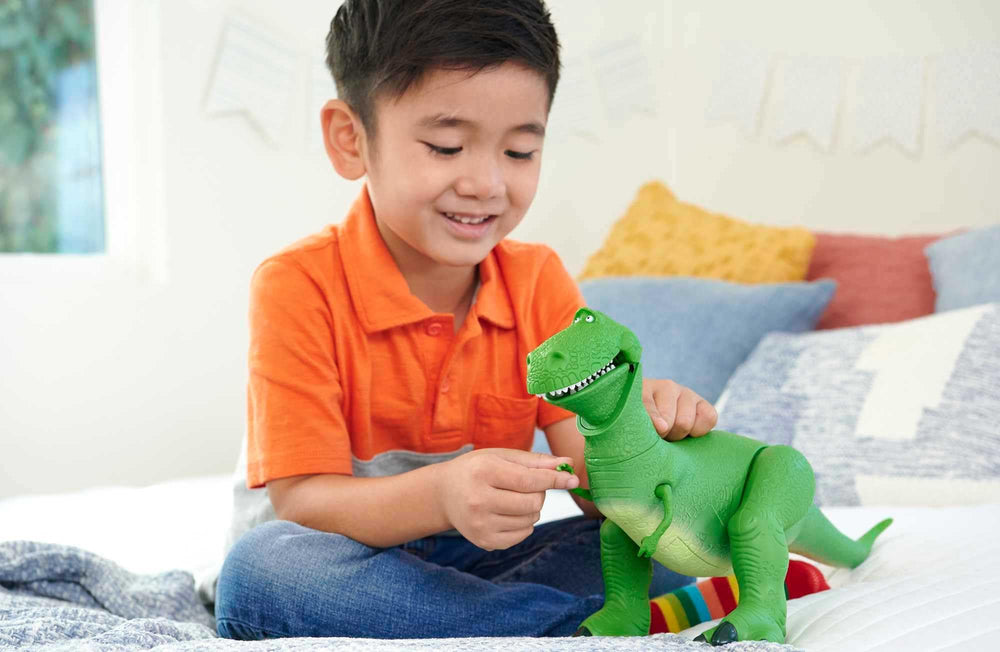 Mattel Toy Story Roarin’ Laughs Rex arms in motion fuel storytelling