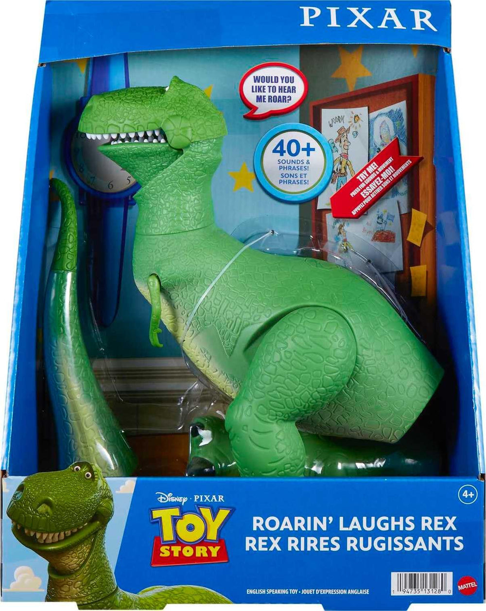 Mattel Toy Story Roarin’ Laughs Rex 40+ phrases for adventures