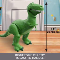 Mattel Toy Story Roarin’ Laughs Rex posing for playtime