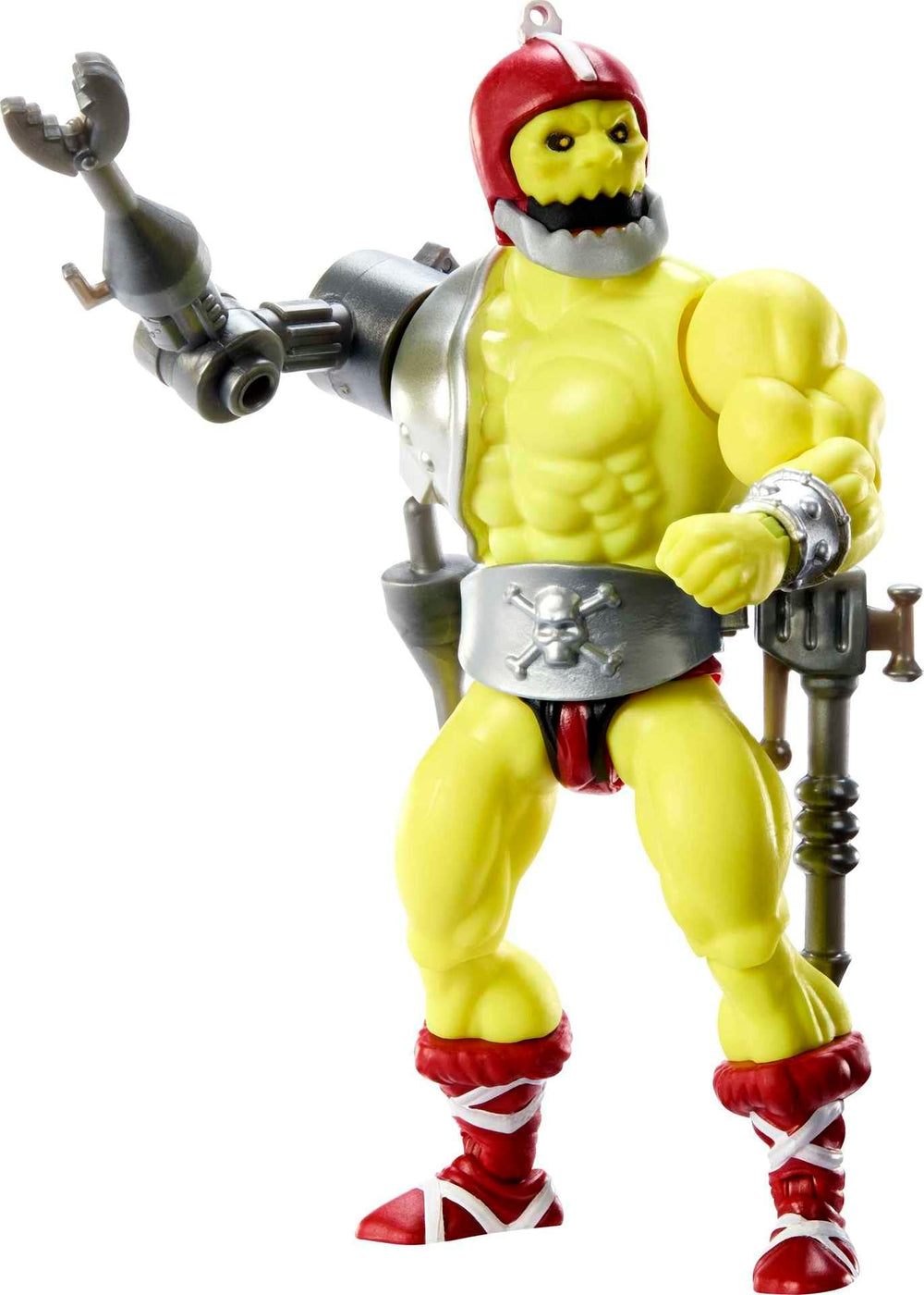 Mattel Trap Jaw figure stand helps stable posing for display.