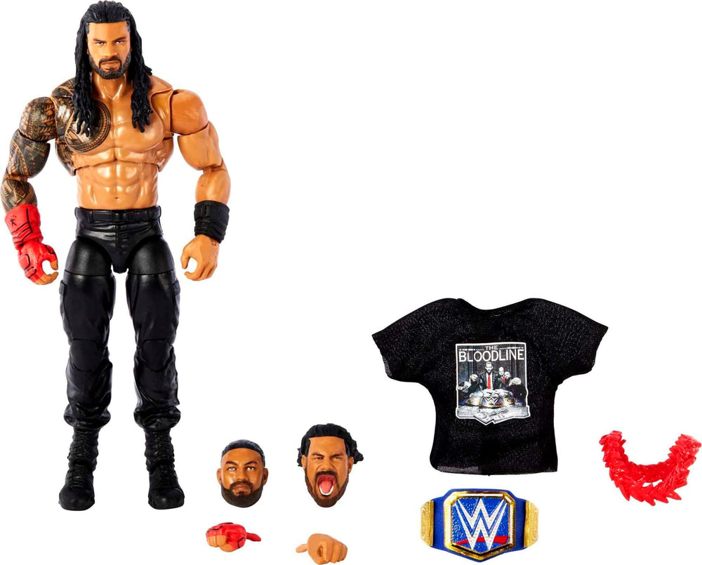 Mattel Ultimate Edition Roman Reigns figure with TrueFX realism for lifelike display and storytelling.