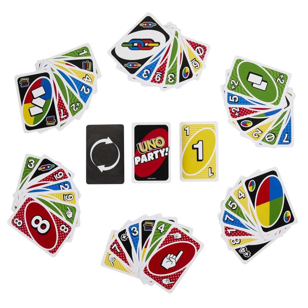 Mattel UNO Party family fun scene with laughter and competition