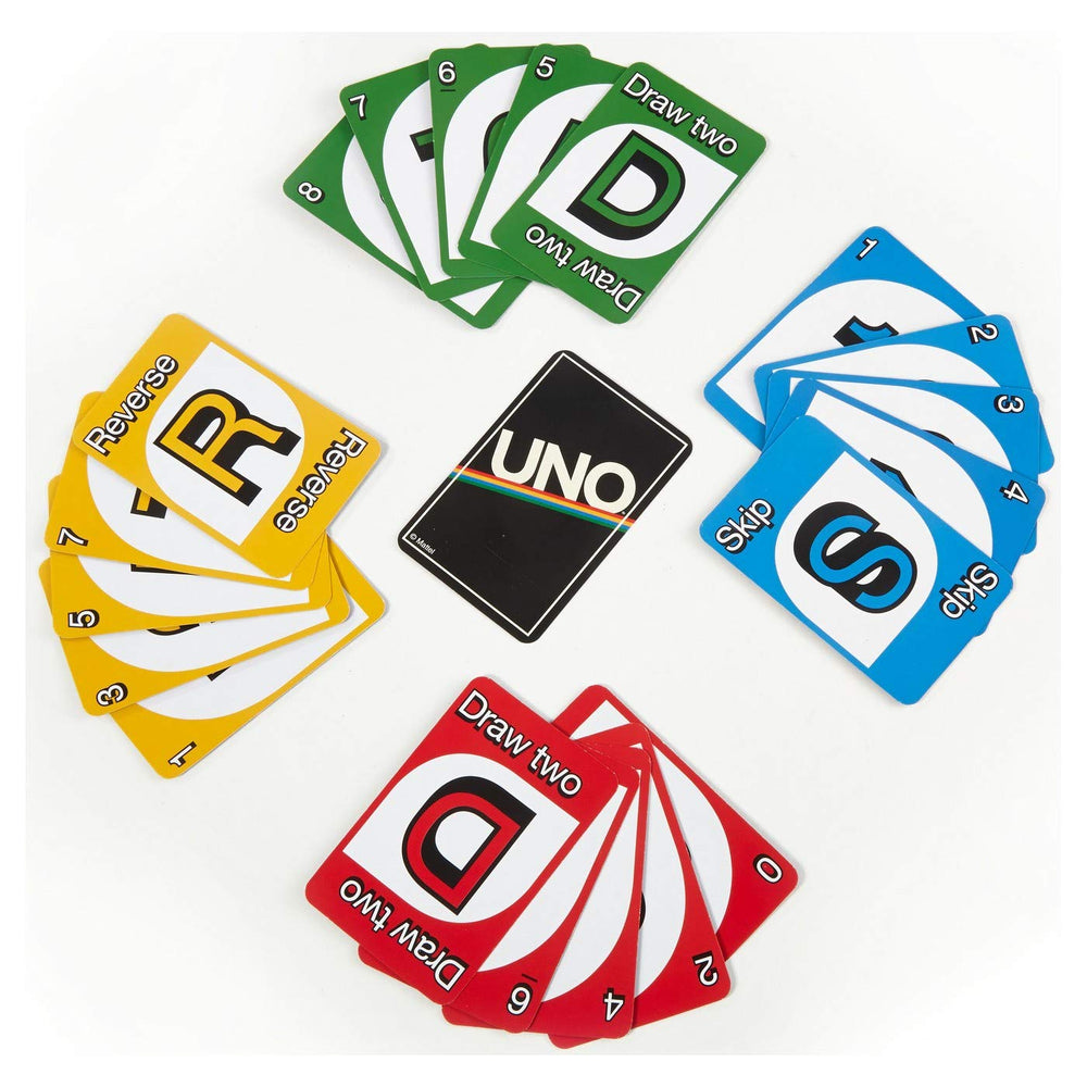 Mattel UNO Retro Edition cover packaging highlighting nostalgic design for collectors and players.