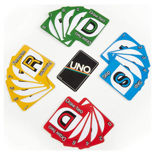Mattel UNO Retro Edition cover packaging highlighting nostalgic design for collectors and players.