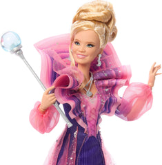 Moon-dress deluxe outfit on the Mattel doll for pretend fashion moments.