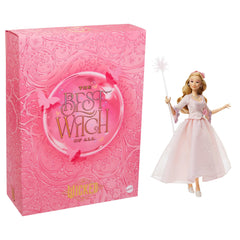 Mattel Wicked Glinda bubble-doll packaging highlights the Amazon Exclusive display.