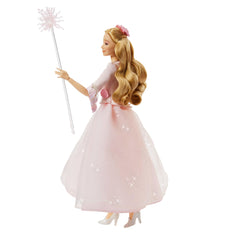 Mattel Wicked Glinda shoes and butterfly necklace add glamour.