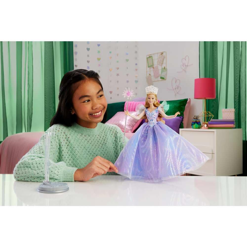Mattel Wicked Glinda wand and tiara add authentic movie-inspired accessories.