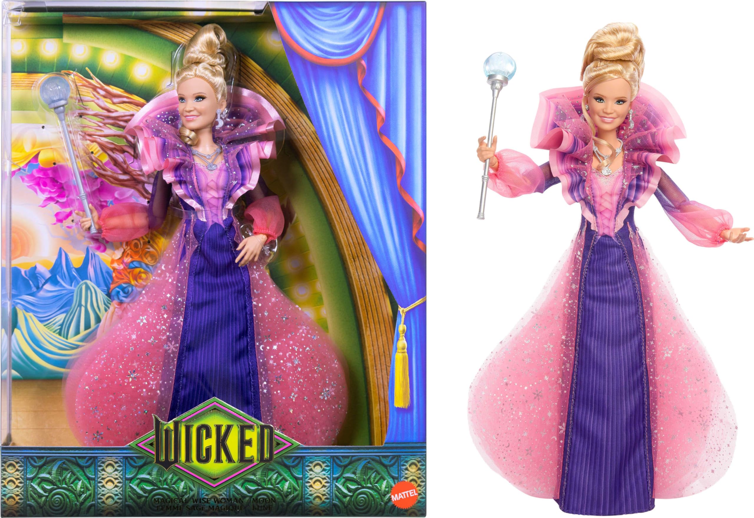 Mattel Wicked Moon Fashion Doll in violet gown for display or imaginative play.