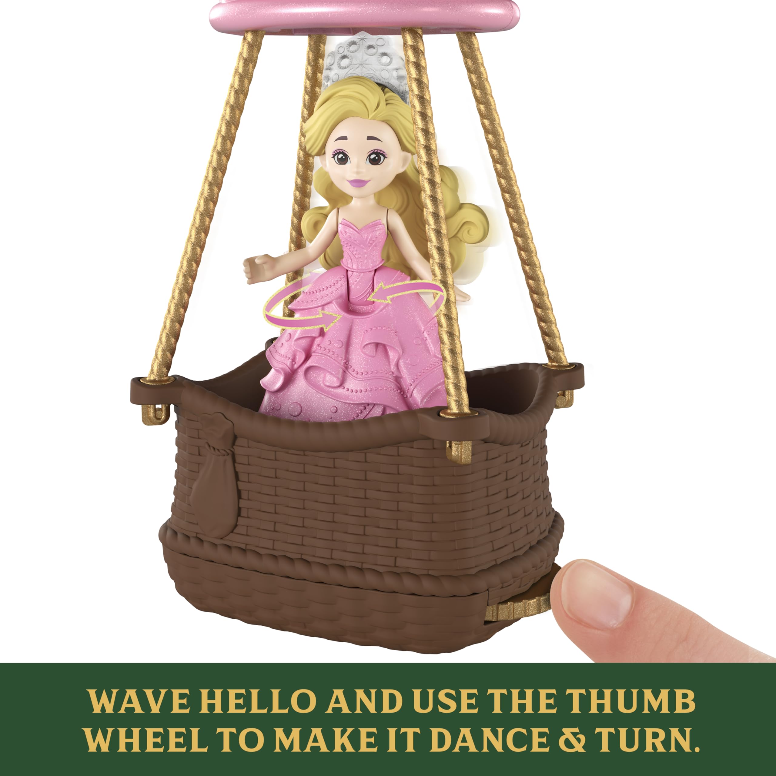 Mattel Wicked Ozian Balloons Reveal The Wizard doll with bobble-head in a tiny basket.